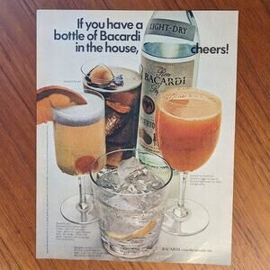 Vintage Print Ad 1972 Bacardi Rum